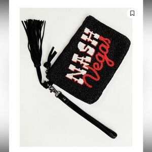 Idyllwind Black Beaded Wristlet with Red and White Accents